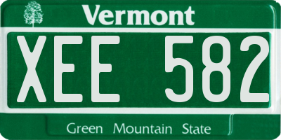 VT license plate XEE582