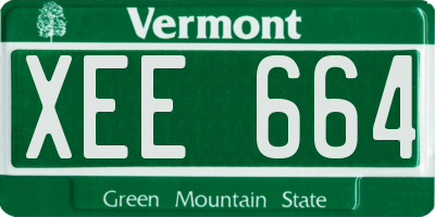 VT license plate XEE664