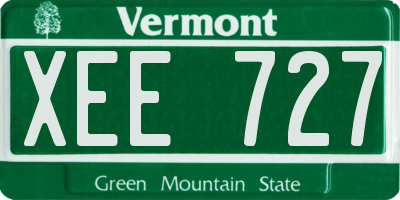 VT license plate XEE727