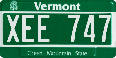 VT license plate XEE747