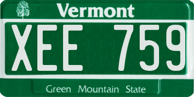 VT license plate XEE759