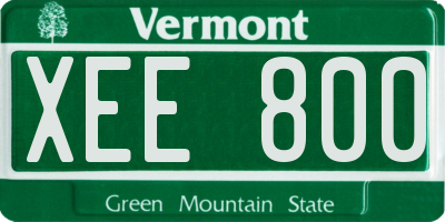 VT license plate XEE800