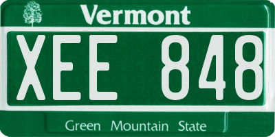 VT license plate XEE848