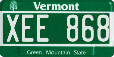 VT license plate XEE868