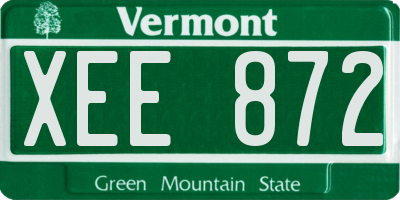VT license plate XEE872