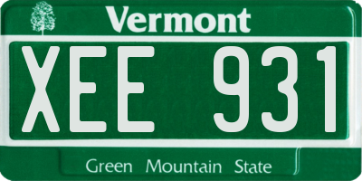VT license plate XEE931