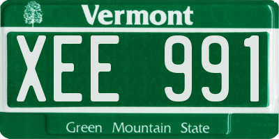 VT license plate XEE991