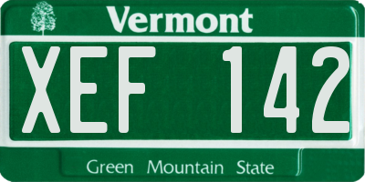 VT license plate XEF142