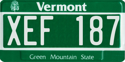 VT license plate XEF187