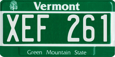 VT license plate XEF261