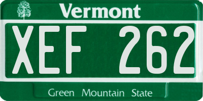 VT license plate XEF262