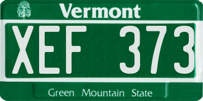 VT license plate XEF373