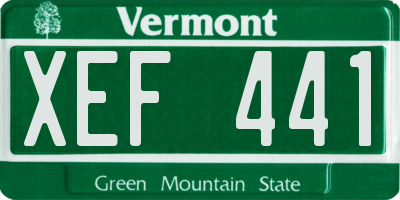 VT license plate XEF441