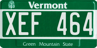 VT license plate XEF464