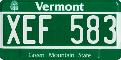 VT license plate XEF583