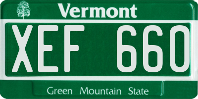 VT license plate XEF660