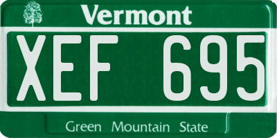 VT license plate XEF695