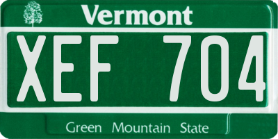 VT license plate XEF704