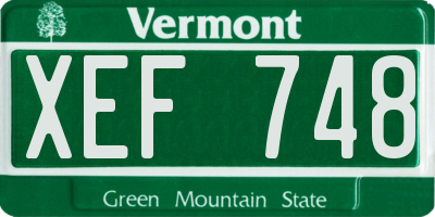 VT license plate XEF748