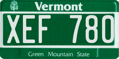 VT license plate XEF780