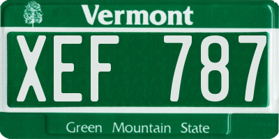 VT license plate XEF787