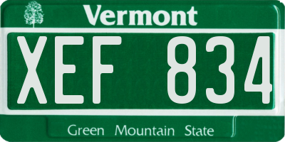 VT license plate XEF834