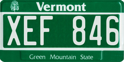 VT license plate XEF846
