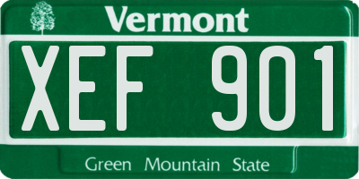 VT license plate XEF901