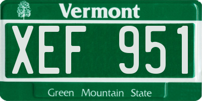VT license plate XEF951
