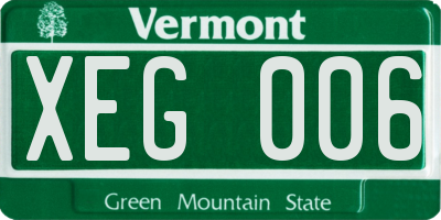 VT license plate XEG006