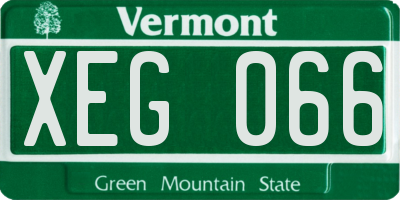 VT license plate XEG066