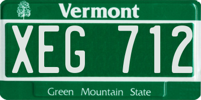 VT license plate XEG712