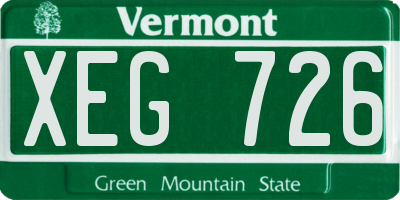 VT license plate XEG726