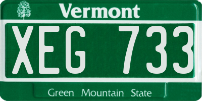 VT license plate XEG733