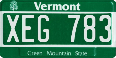 VT license plate XEG783
