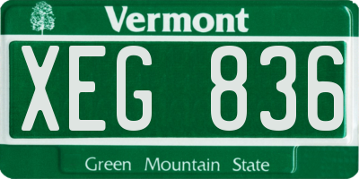 VT license plate XEG836