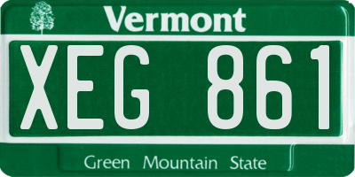 VT license plate XEG861