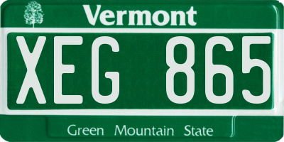 VT license plate XEG865