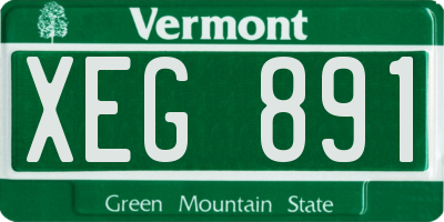 VT license plate XEG891