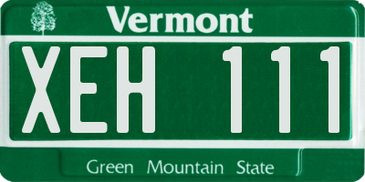 VT license plate XEH111