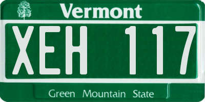 VT license plate XEH117