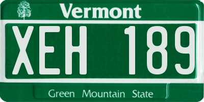 VT license plate XEH189
