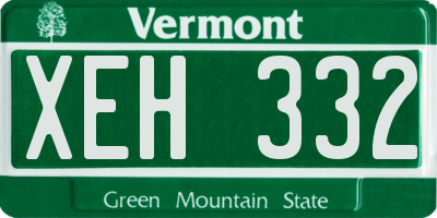VT license plate XEH332