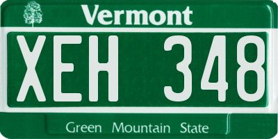 VT license plate XEH348