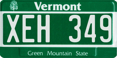 VT license plate XEH349