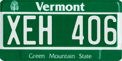 VT license plate XEH406