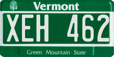VT license plate XEH462