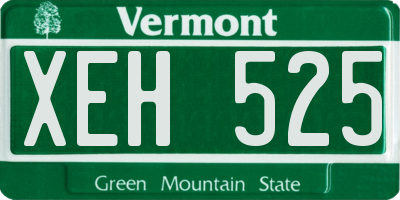 VT license plate XEH525