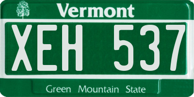 VT license plate XEH537