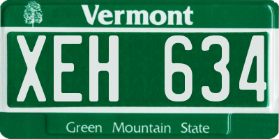 VT license plate XEH634